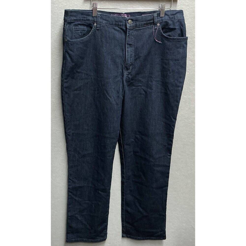 Gloria Vanderbilt Jeans Amanda Blue Denim Jeans Size 18A Straight Leg Flat Front